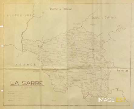 Carte de la Sarre  en 1947(Allemagne)